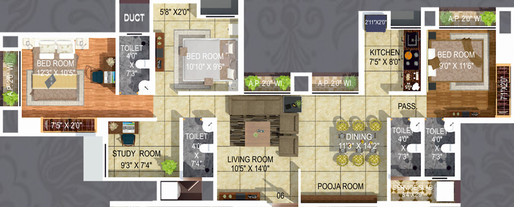 3 BHK Flat in Viraj Heights in Thane East, Thane - Image 443997