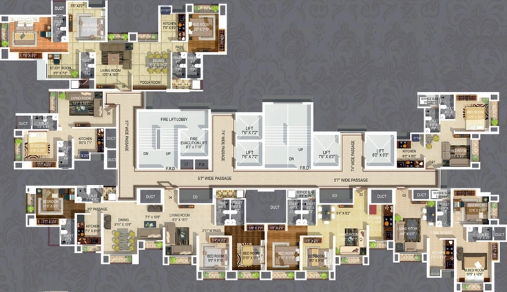 Floor Plan of Viraj Heights in Thane East, Thane - Image 21996