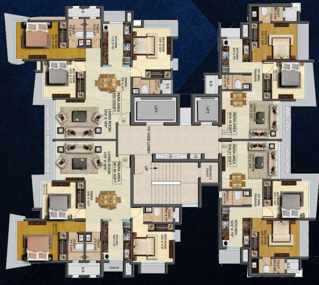 Floor Plan of HS Spring in Mulund East, Mumbai - Image 324370