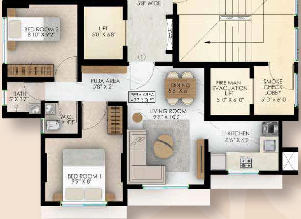 1.5 BHK Flat in HS Coral in Mulund West, Mumbai - Image 848231