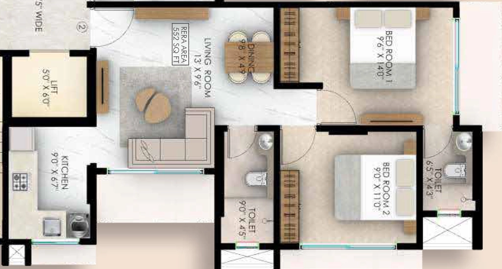 2 BHK Flat in HS Coral in Mulund West, Mumbai - Image 848232