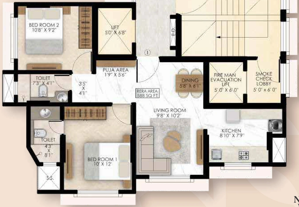 2 BHK Flat in HS Coral in Mulund West, Mumbai - Image 873506