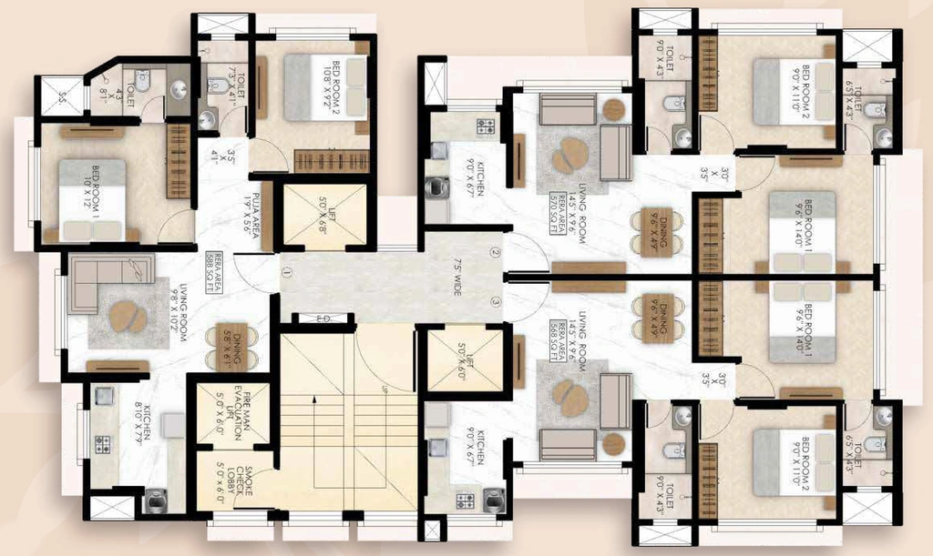 Floor Plan of HS Coral in Mulund West, Mumbai - Image 324311