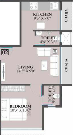 1 BHK Flat in Reddys Crown in Ulwe, Navi Mumbai - Image 774707