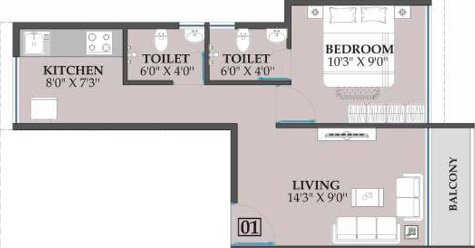 1 BHK Flat in Reddys Crown in Ulwe, Navi Mumbai - Image 774706
