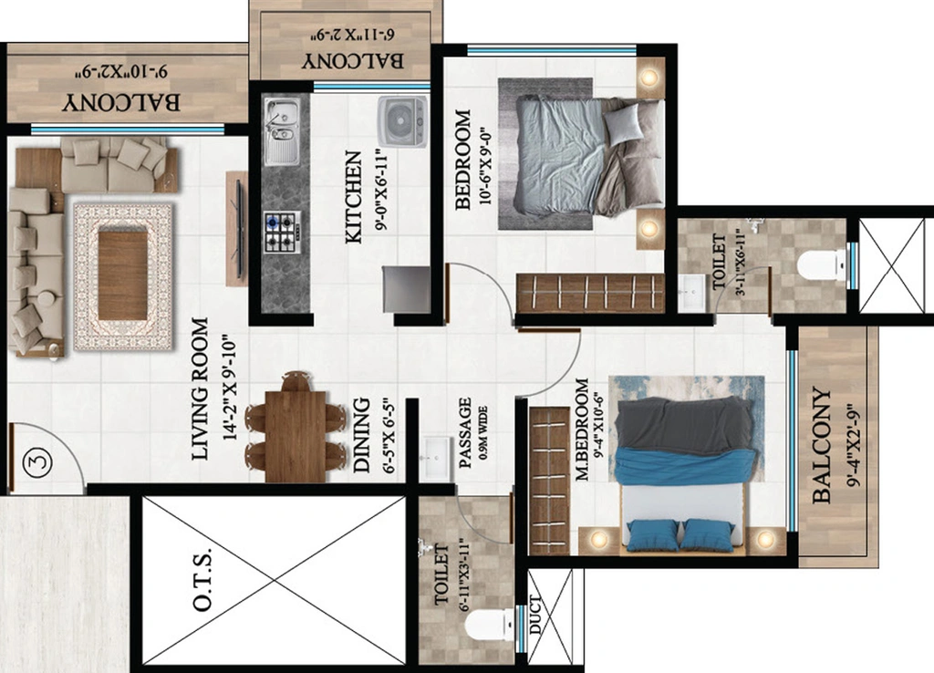 2 BHK Flat in Shubham Jijai Tulsi in Taloja, Navi Mumbai - Image 774730