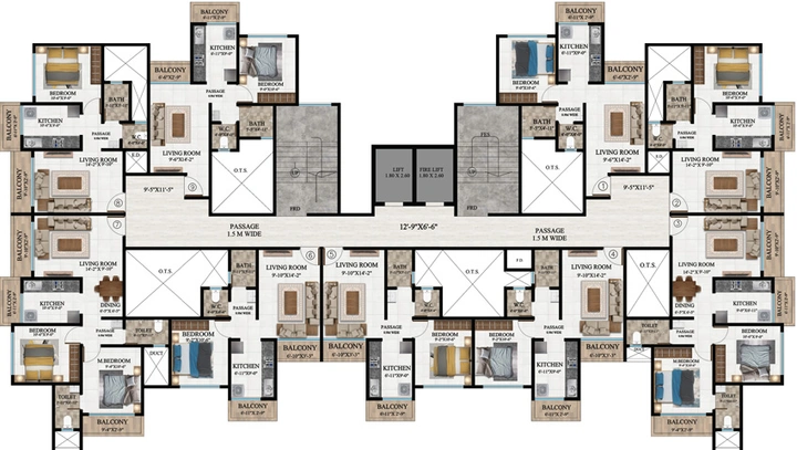 Floor Plan of Shubham Jijai Tulsi in Taloja, Navi Mumbai - Image 120782