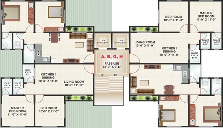 Floor Plan of Raghuvir Shiv Residency in Bhimrad, Surat - Image 253681