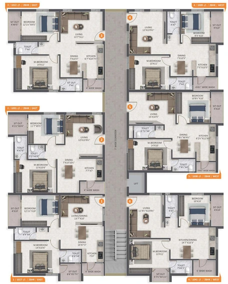 Floor Plan of MKT Tvin Birds in Patancheru, Hyderabad - Image 244701