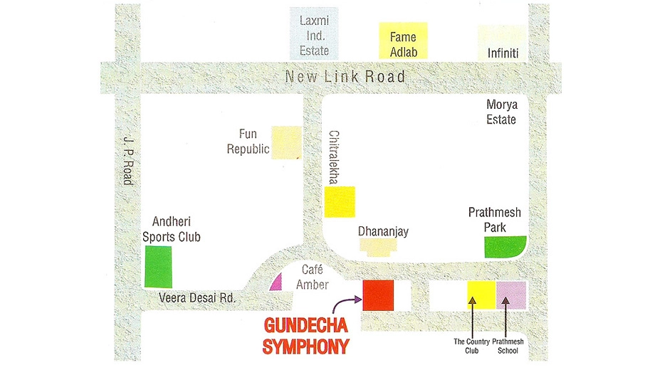 Location of Gundecha Symphony in Andheri West, Mumbai - Image 335081