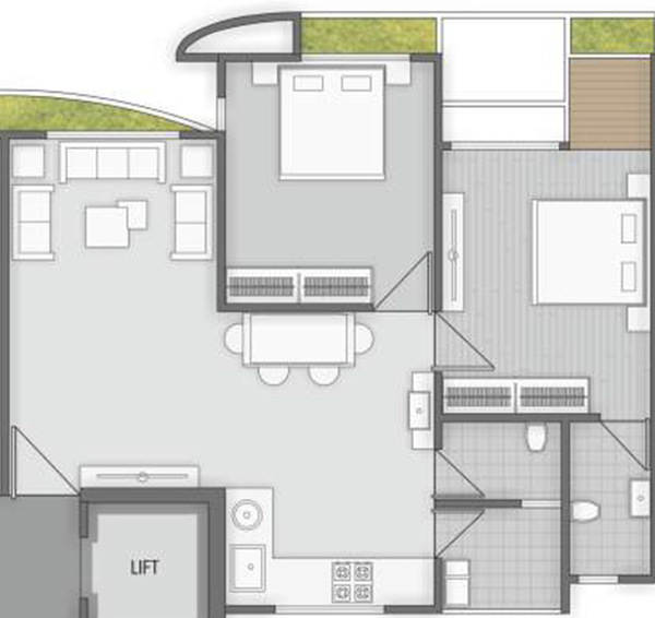 2 BHK Flat in Raghuvir Saffron in Althan, Surat - Image 844753
