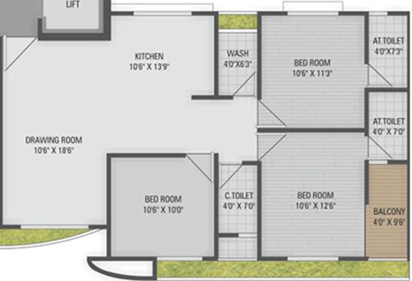 3 BHK Flat in Raghuvir Saffron in Althan, Surat - Image 844754