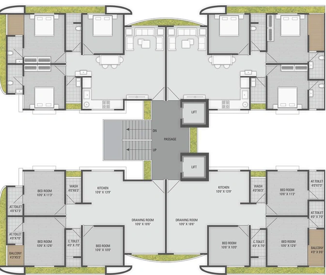 Floor Plan of Raghuvir Saffron in Althan, Surat - Image 249417