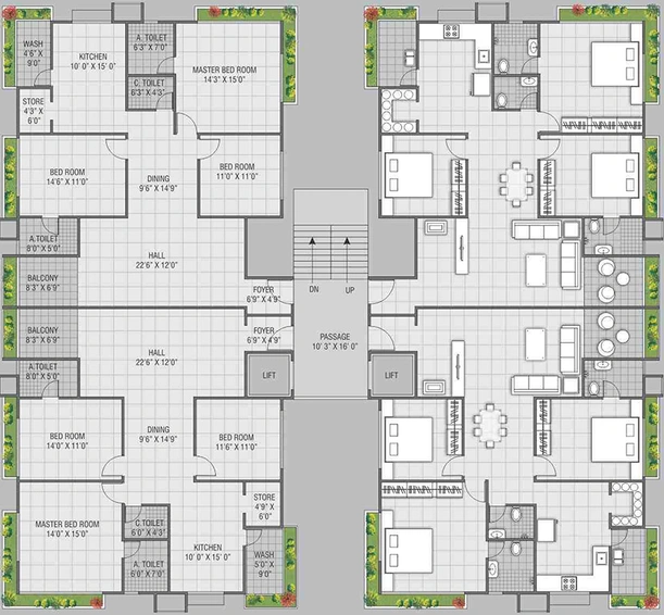 Floor Plan of Raghuvir Star Galaxy in Vesu, Surat - Image 249752