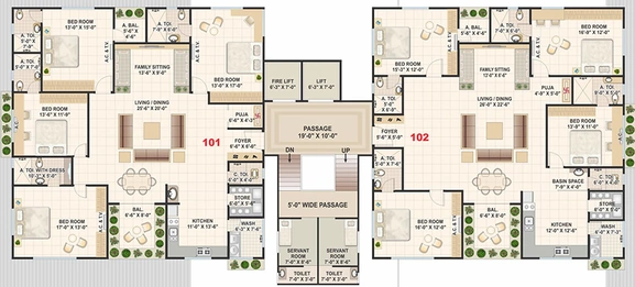 Floor Plan of Raghuvir Shyam Palace in Vesu, Surat - Image 249730