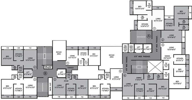 Floor Plan of Akansha Nidan Empire in Nalasopara West, Palghar - Image 125185