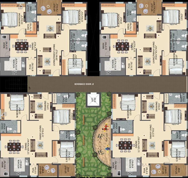 Floor Plan of Sanvi Iris in Serilingampally, Hyderabad - Image 247250