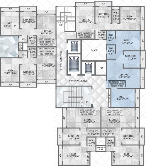 Floor Plan of JP Elite Tower in Vasai East, Palghar - Image 125192