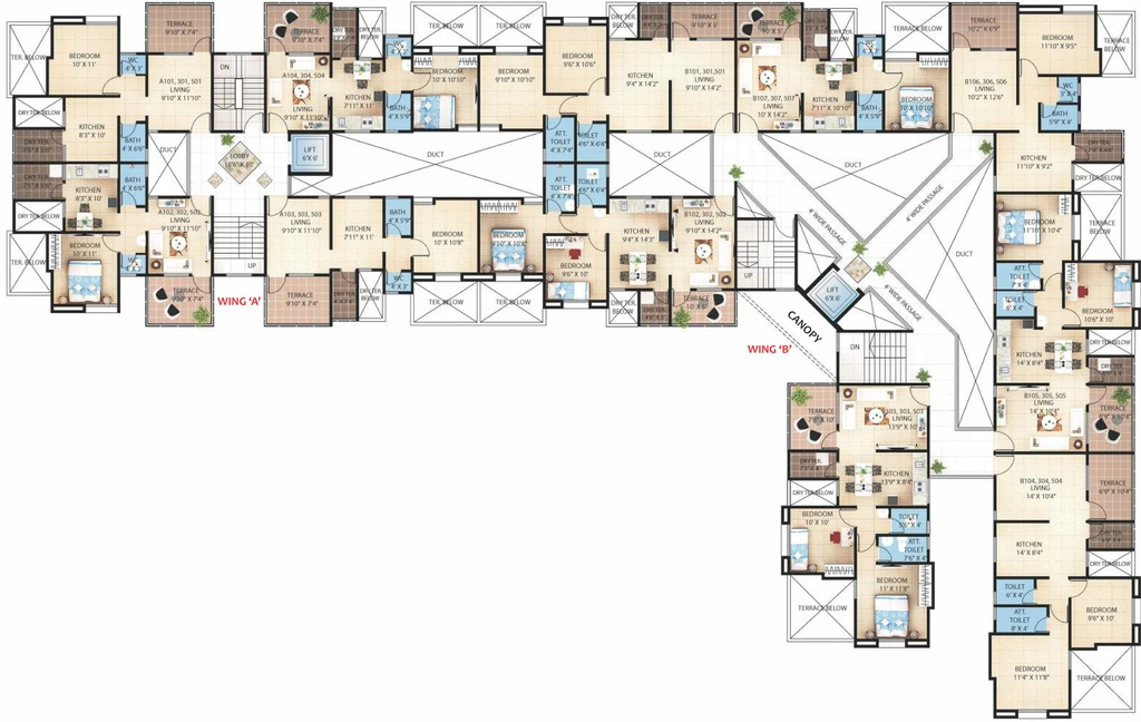 Floor Plan of Pioneer Golden Bells in Vishrantwadi, Pune - Image 346811