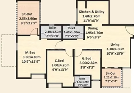 3 BHK Flat in Pioneer Nyati Equatorial in Bavdhan, Pune - Image 887165