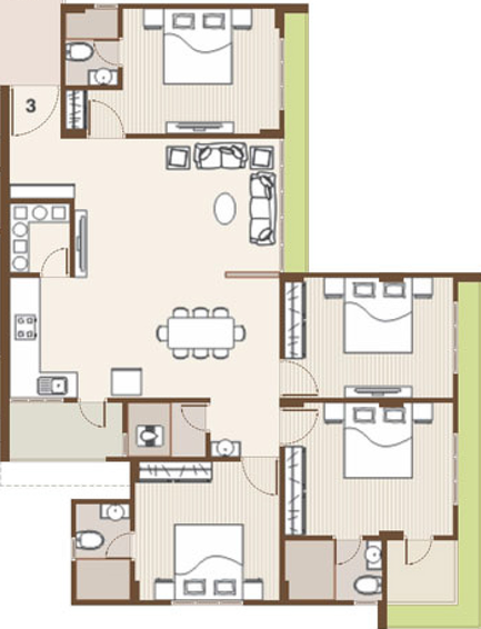 4 BHK Flat in Shreepad Antillia in Pal, Surat - Image 846687