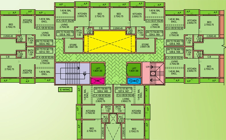Floor Plan of Sumatinath Green View Apartment in Nalasopara West, Palghar - Image 125205