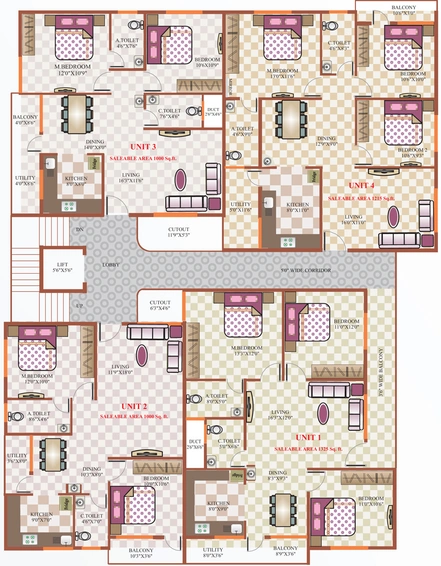 Floor Plan of Asrithas Eeshan NZ Meadow in Bannerghatta, Bangalore - Image 225679