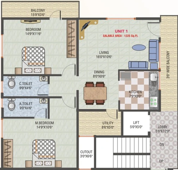 2 BHK Flat in Asrithas Elite in CV Raman Nagar, Bangalore - Image 833982