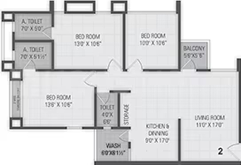 3 BHK Flat in Aagam wildflower in Vesu, Surat - Image 847287