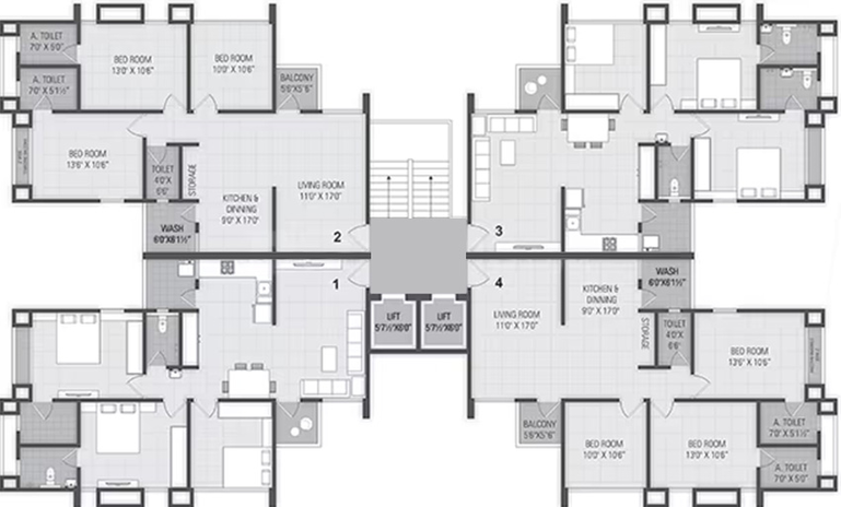 Floor Plan of Aagam wildflower in Vesu, Surat - Image 255315