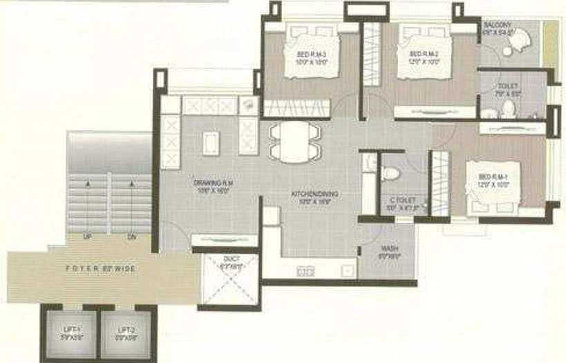 3 BHK Flat in Aagam Cross Road in New Citylight, Surat - Image 844641
