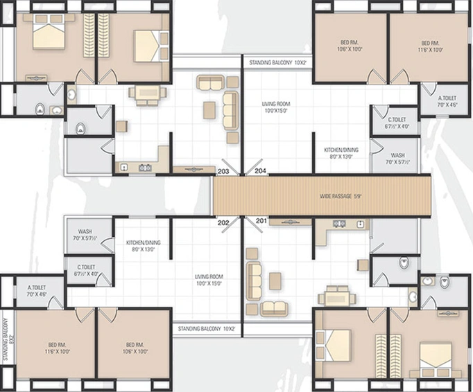 Floor Plan of Aagam Emerald in Canal Road, Surat - Image 253951