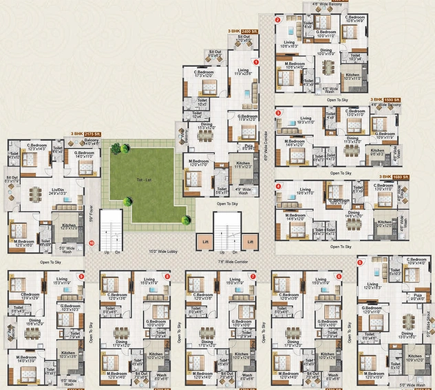 Floor Plan of Concrete Palazzo in Nacharam, Hyderabad - Image 231513