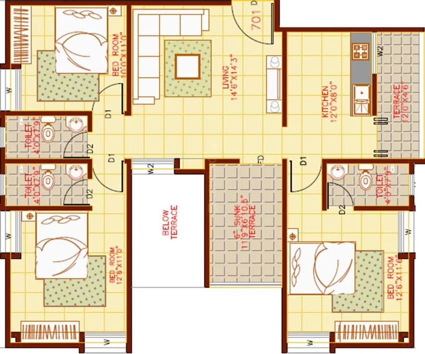 3 BHK Flat in Ravetkar Om Brahma in Kothrud, Pune - Image 879277