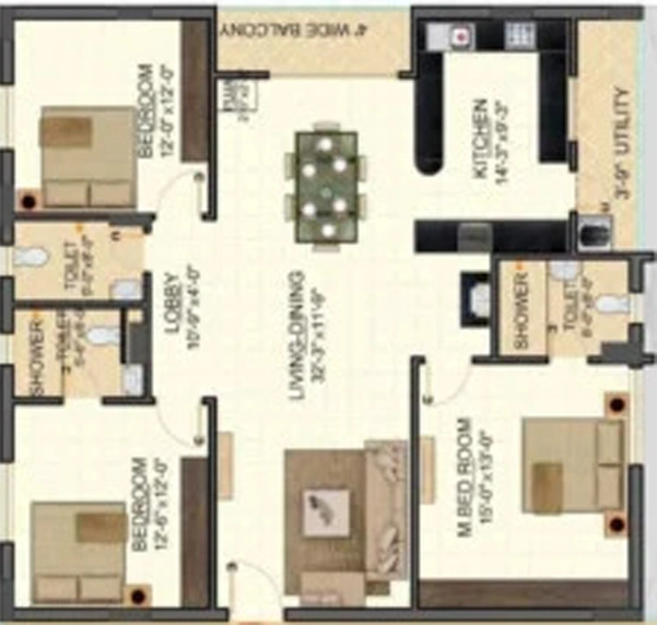 3 BHK Flat in Amrutha Sarovar in Kompally, Hyderabad - Image 844577