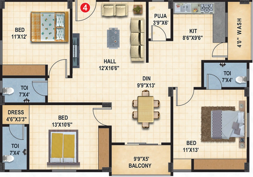 2 BHK Flat in Uma Bloom Park in Medachal, Hyderabad - Image 836317