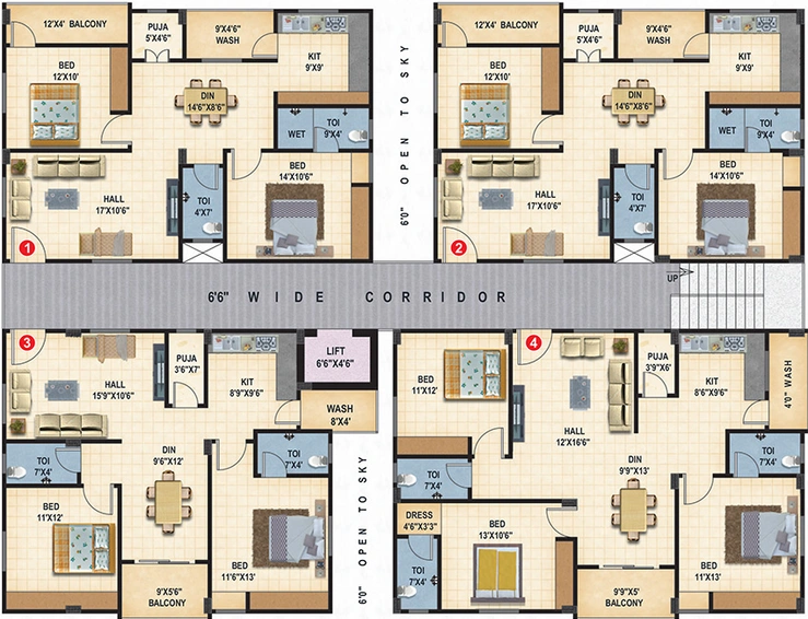Floor Plan of Uma Bloom Park in Medachal, Hyderabad - Image 232628