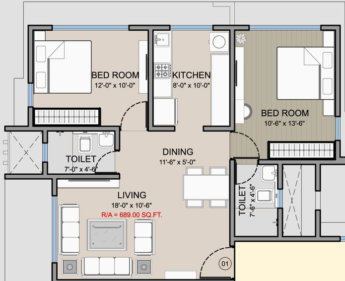2 BHK Flat in Vraj Paras Residency in Goregaon West, Mumbai - Image 775980