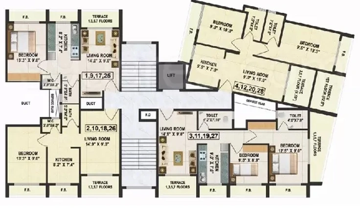 Floor Plan of GeeCee The Mist in Karjat, Thane - Image 232167