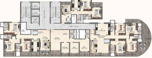 Floor Plan of V Ten Lake View in Kalyan West, Thane - Image 120817