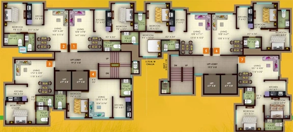 Floor Plan of Unity Venus Heights in Chembur East, Mumbai - Image 120991