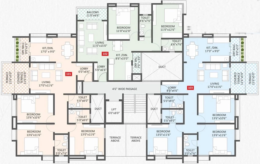 Floor Plan of Swojas Ekdant in Karve Nagar, Pune - Image 336422
