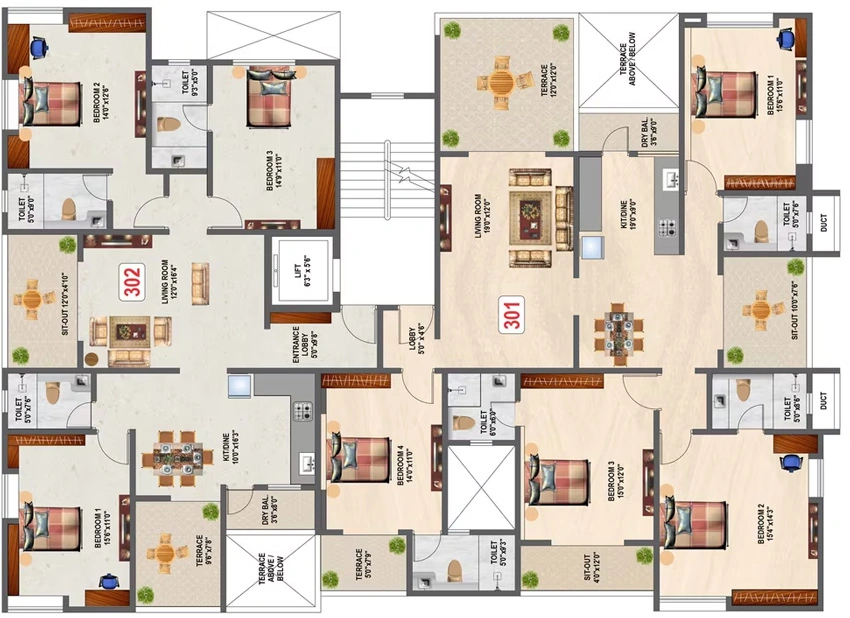 Floor Plan of Swojas Prashant in Erandwane, Pune - Image 336817