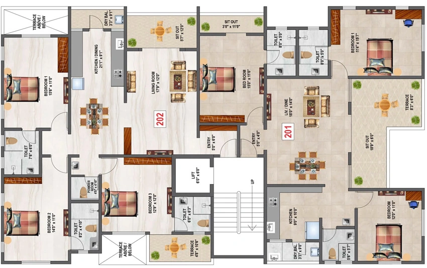 Floor Plan of Swojas Gauri in Law College Road, Pune - Image 336843