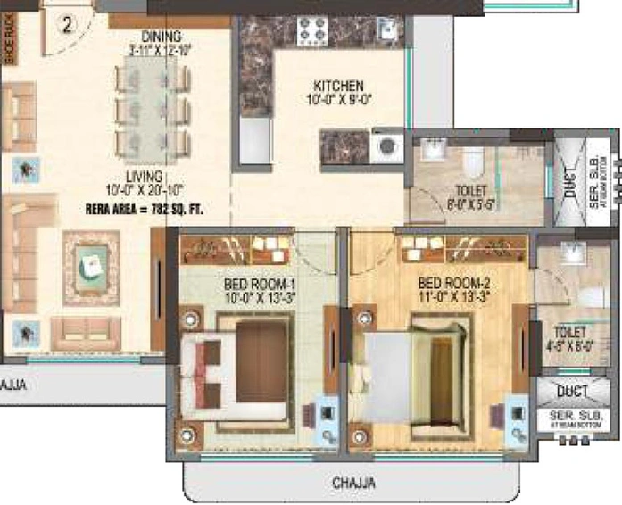 2 BHK Flat in Manthan Galaxy in Chembur West, Mumbai - Image 776026