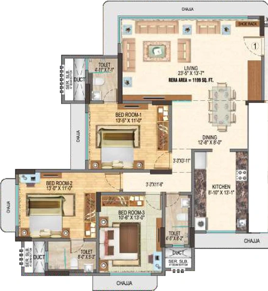 3 BHK Flat in Manthan Galaxy in Chembur West, Mumbai - Image 776027