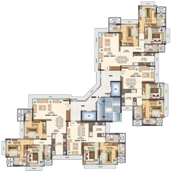Floor Plan of Manthan Galaxy in Chembur West, Mumbai - Image 121004