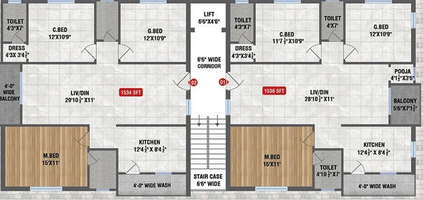 Floor Plan of Rudhra Medha in Pragathi Nagar, Hyderabad - Image 232566