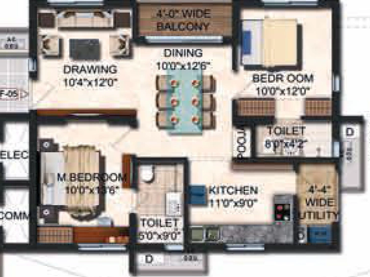 2 BHK Flat in RV Dharmista Silpas in Miyapur, Hyderabad - Image 844739