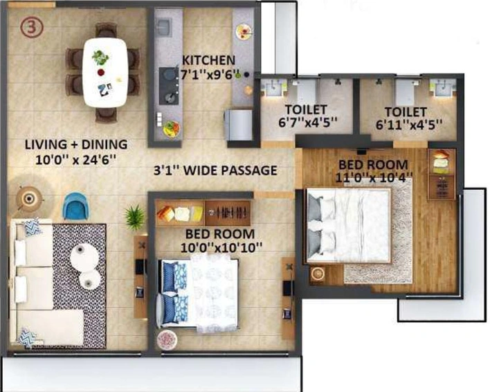 2 BHK Flat in Sanghvi S3 Proxima in Chembur West, Mumbai - Image 775312